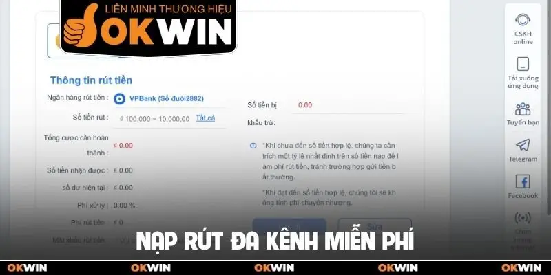 Nạp rút đa kênh miễn phí